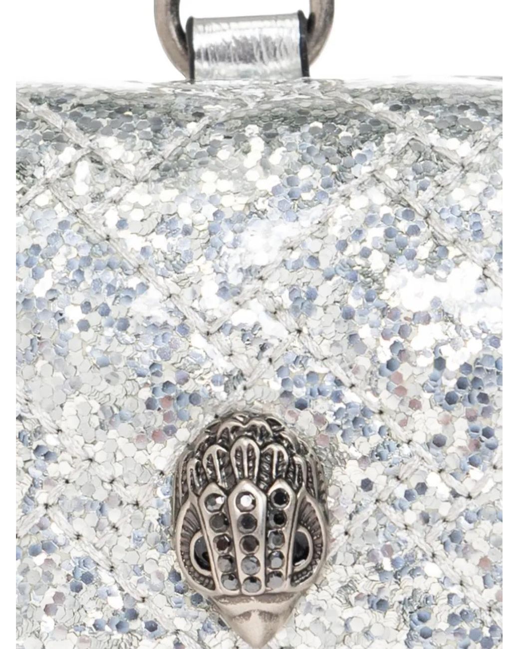 Kurt Geiger White Quilted Glitter Airpods Case