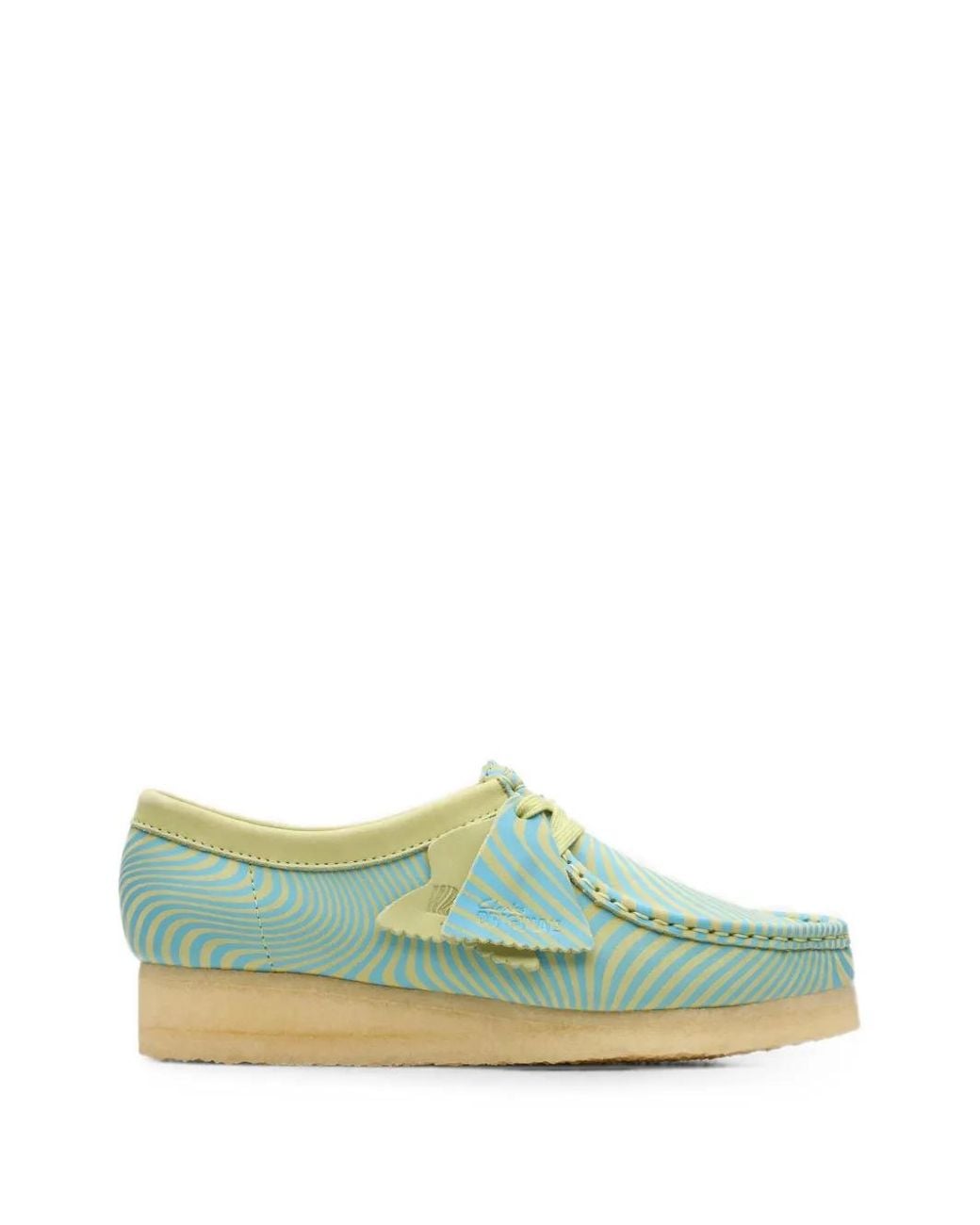 Clarks Green Wallabee Swirl-Print Derby Shoes