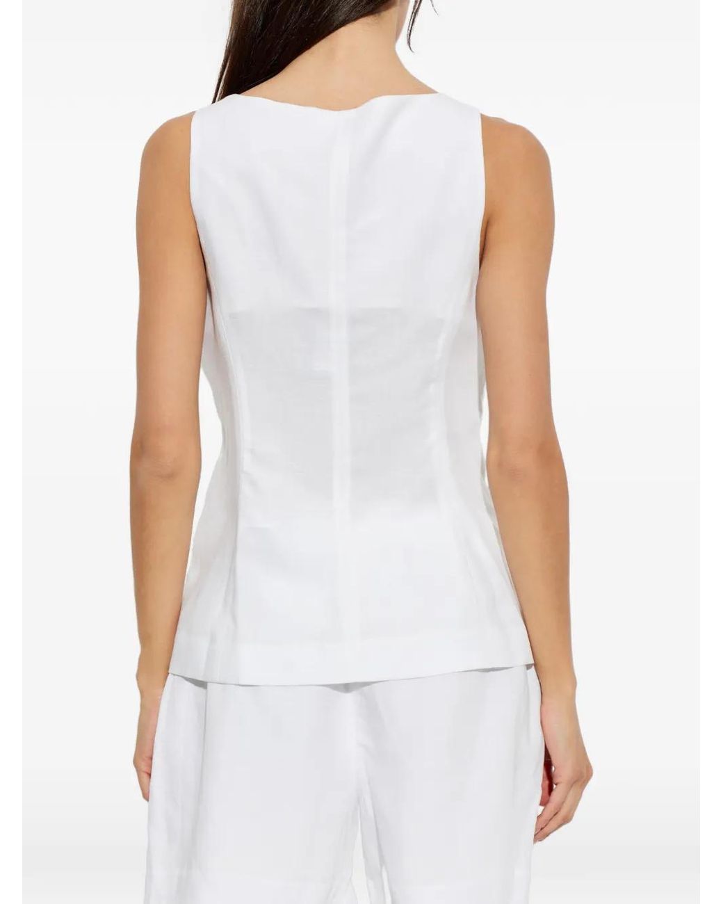 Rag & Bone White Button-Up Sleeveless Jacket