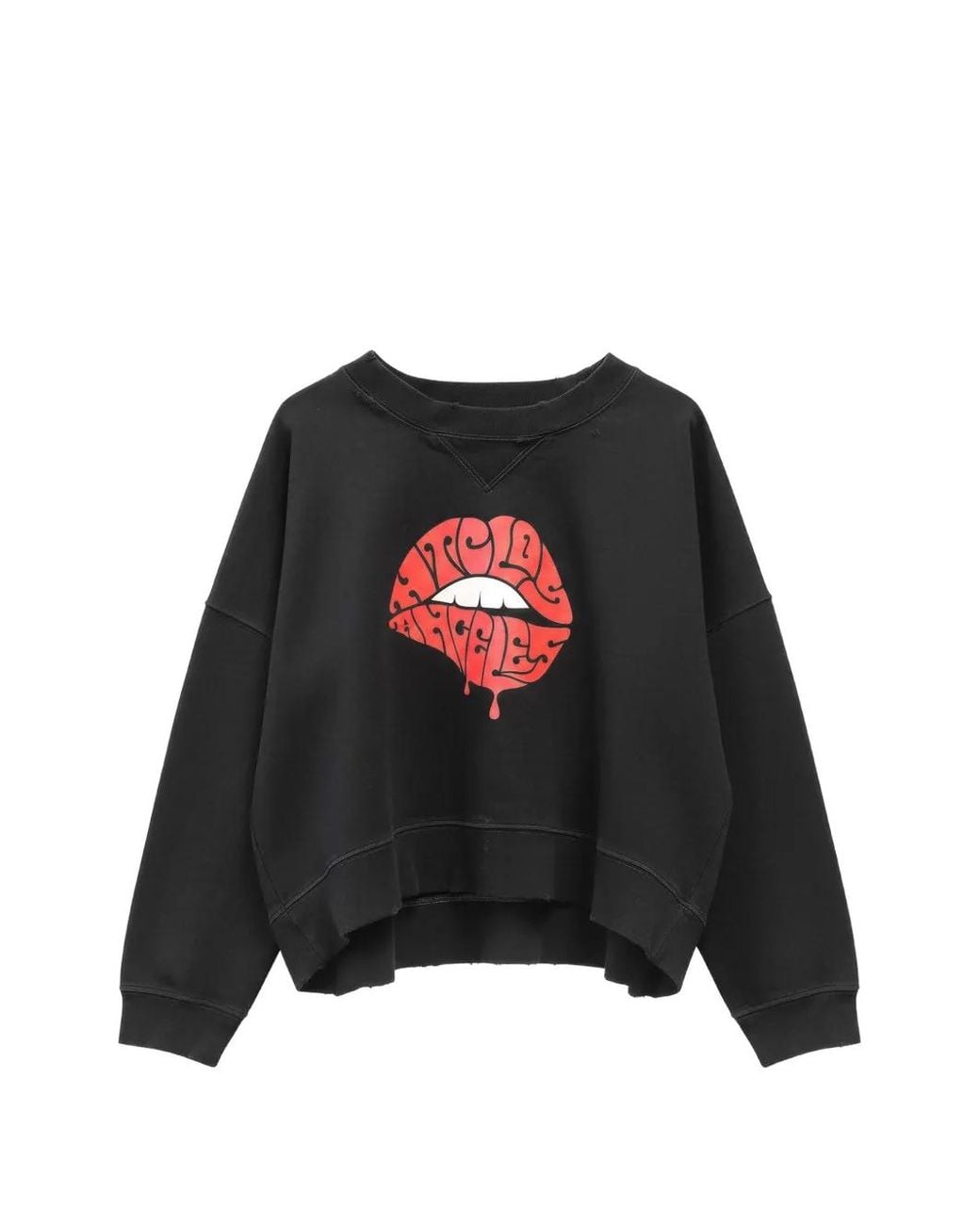 HTC Black Pullover Mit Lippen-Print