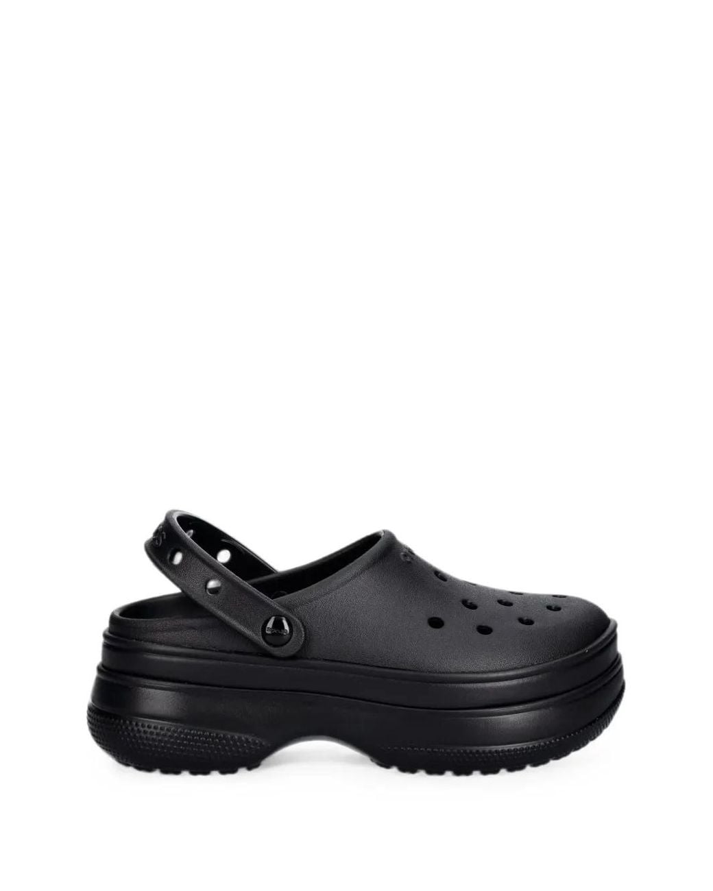 CROCSTM Black Perforated Platform Clogs