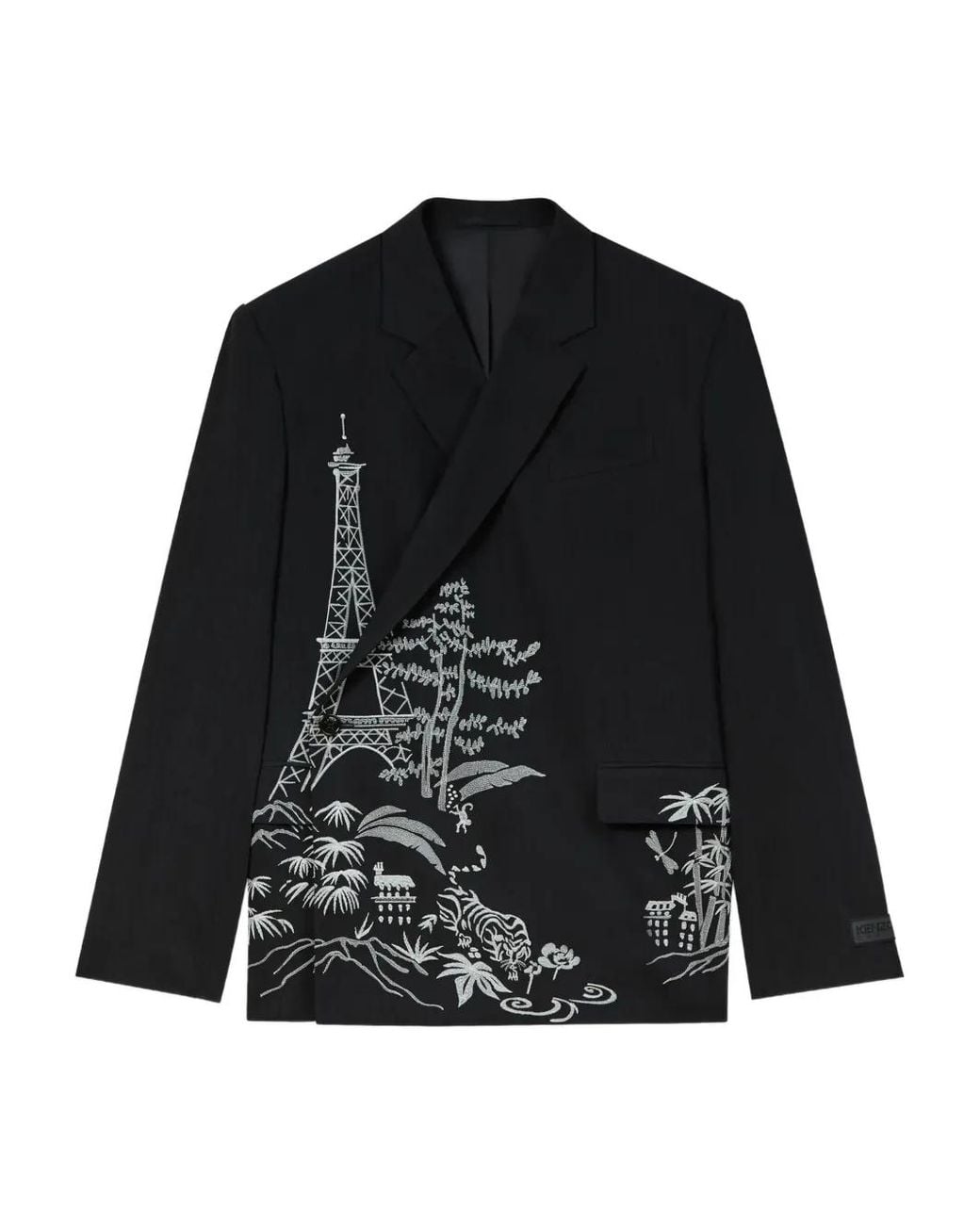 KENZO Black Single-Breasted Blazer for men