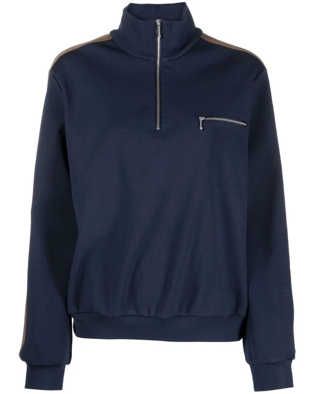 Tory Burch Blue Side-Stripe Detail Sweatshirt