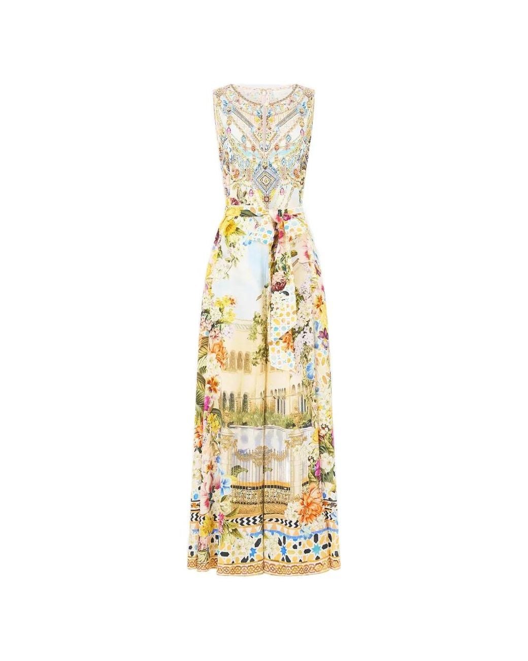 Camilla Metallic Flared-Leg Jumpsuit