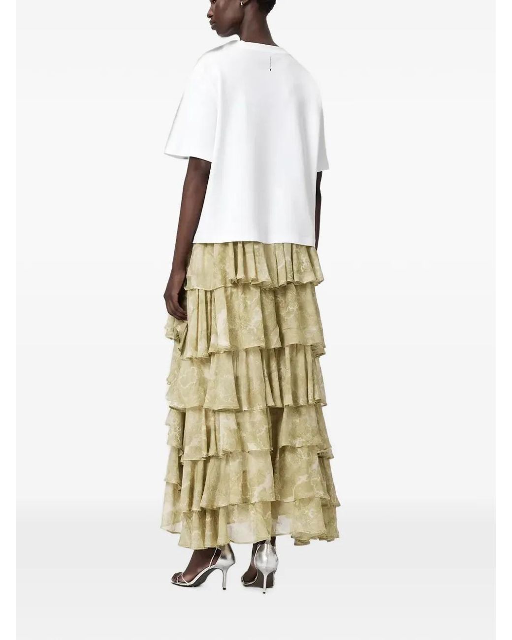 AllSaints Natural Cavarly Tiered Maxi Skirt