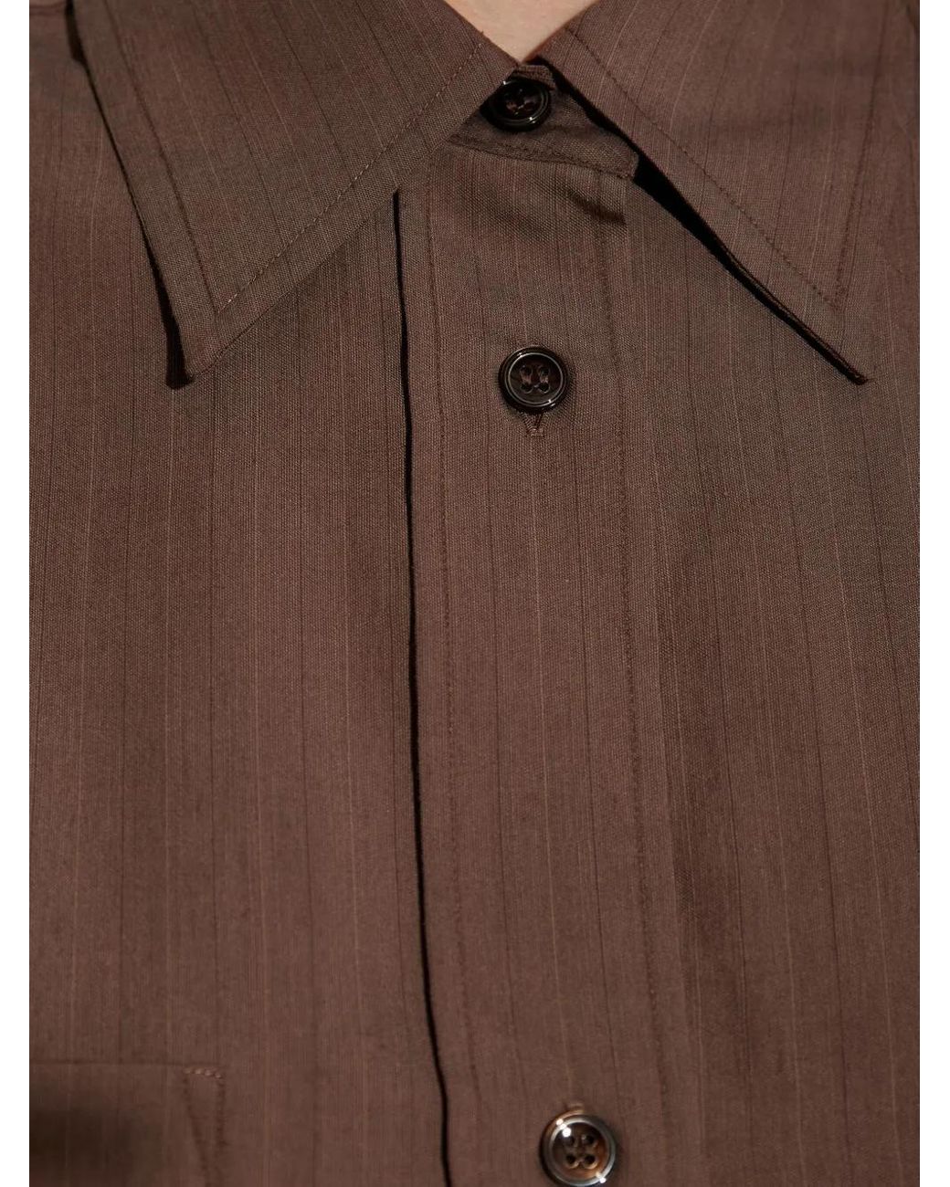 Studio Nicholson Leto Gestreepte Blouse in het Brown