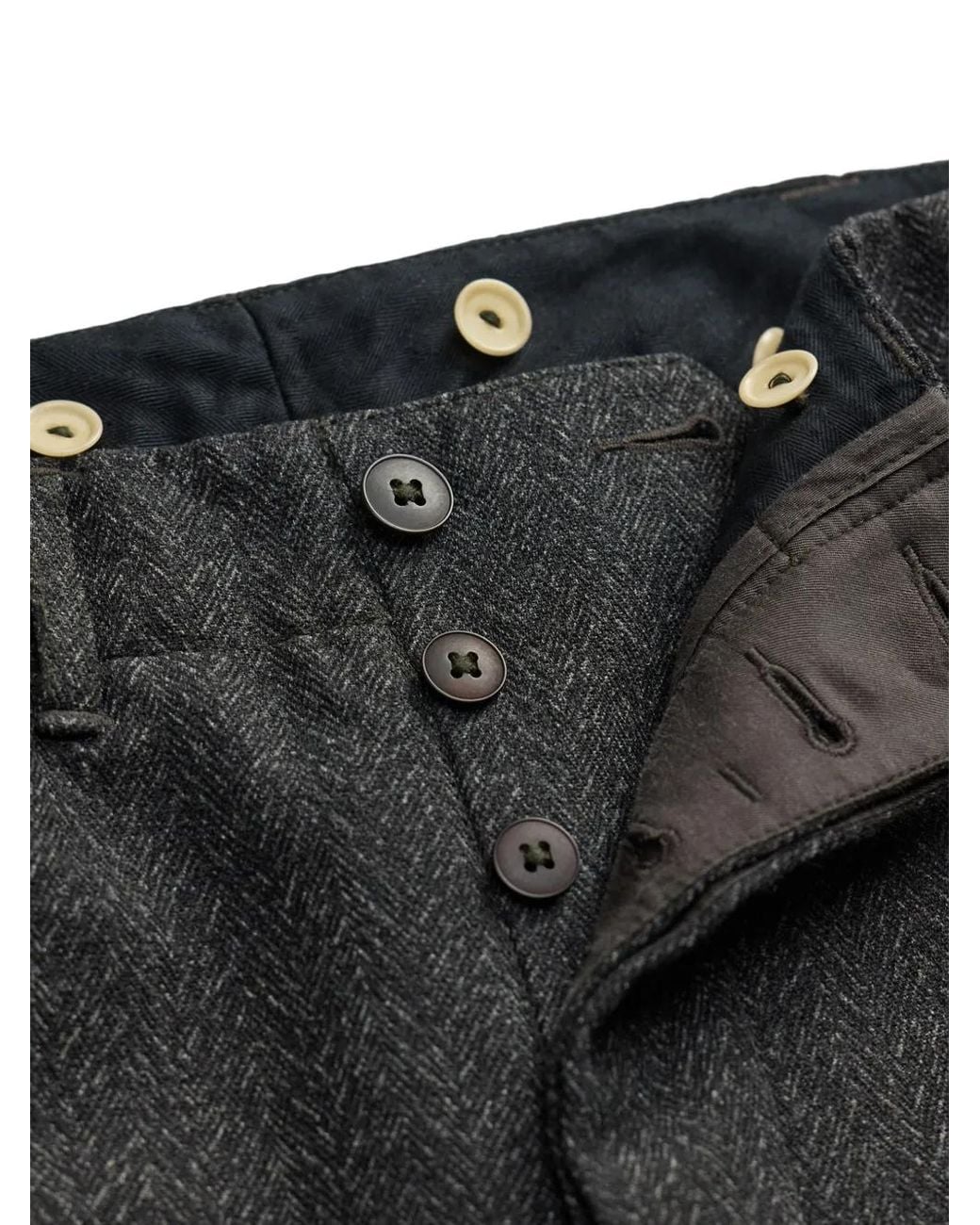 RRL Black Herringbone-Pattern Trousers for men