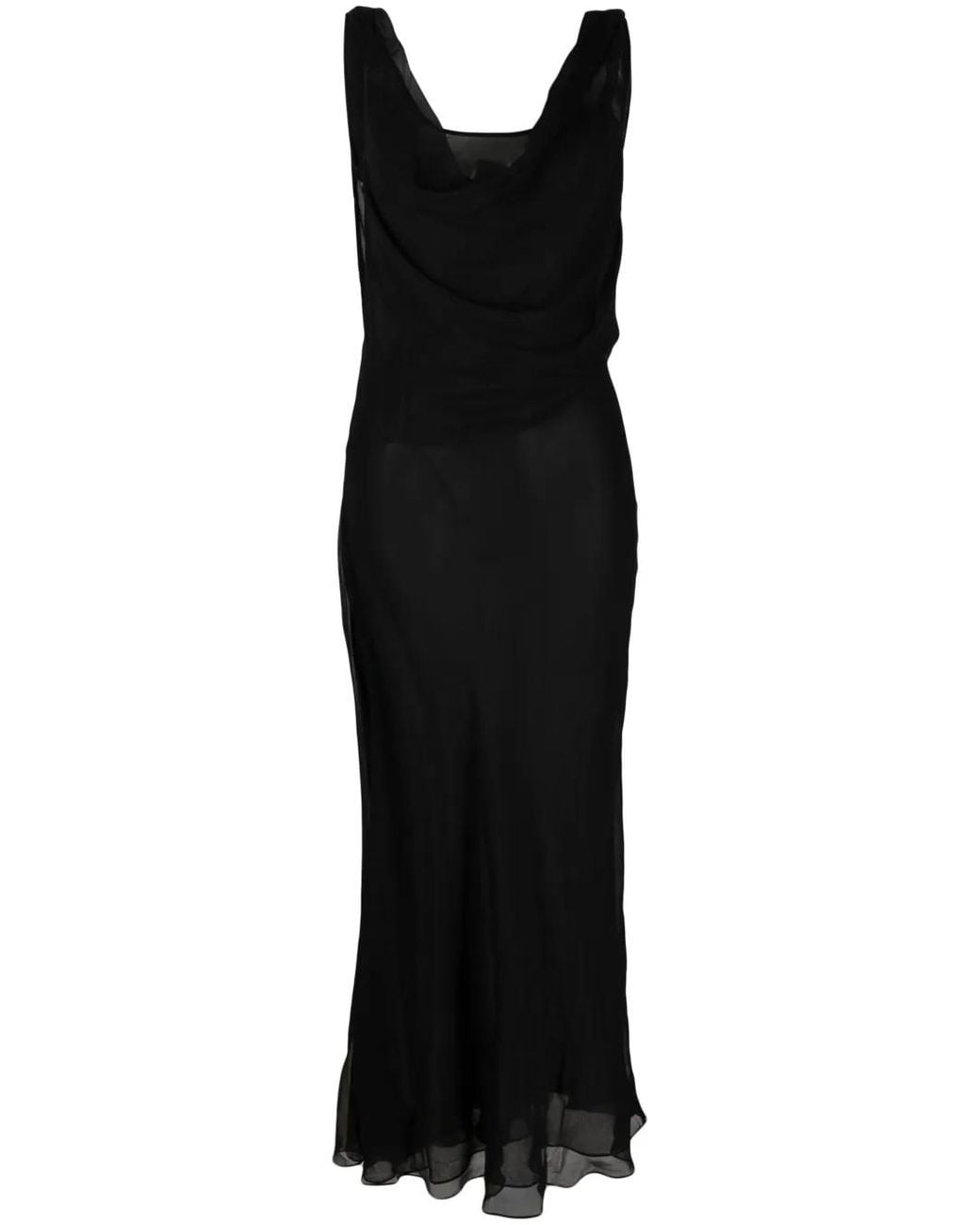 Christopher Esber Black Draped Silk Dress