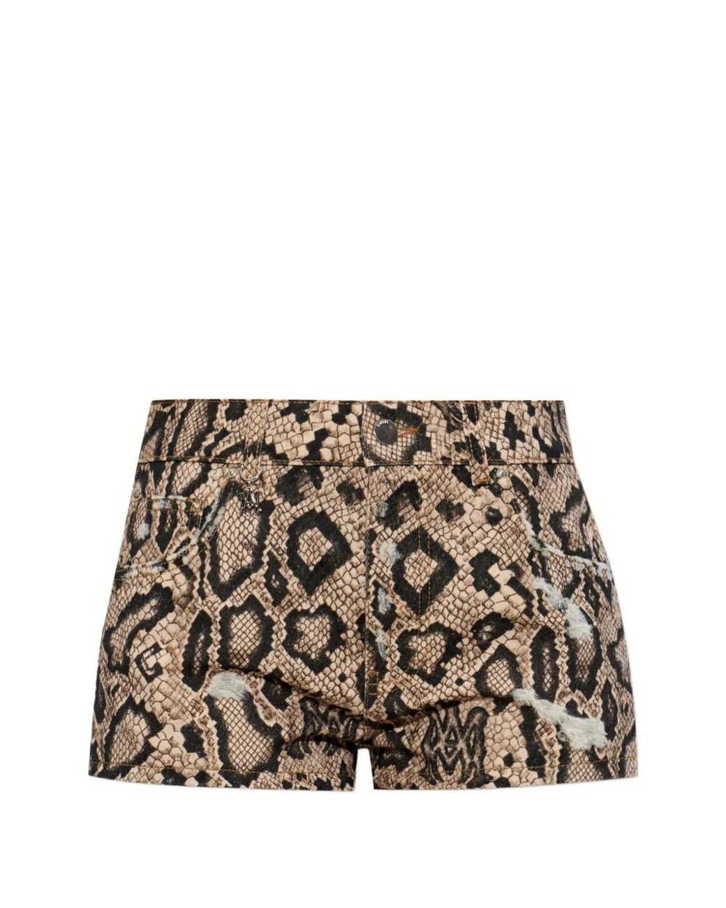 Amiri Natural Snake Denim Shorts