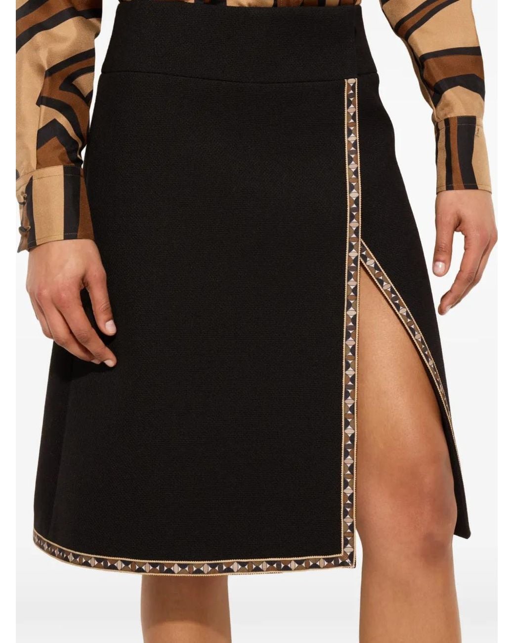 Emilio Pucci Wollen Rok Met Labirinto-Print in het Black