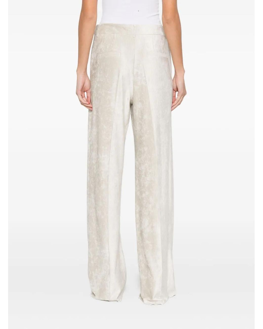Marella White Avana Corduroy Trousers