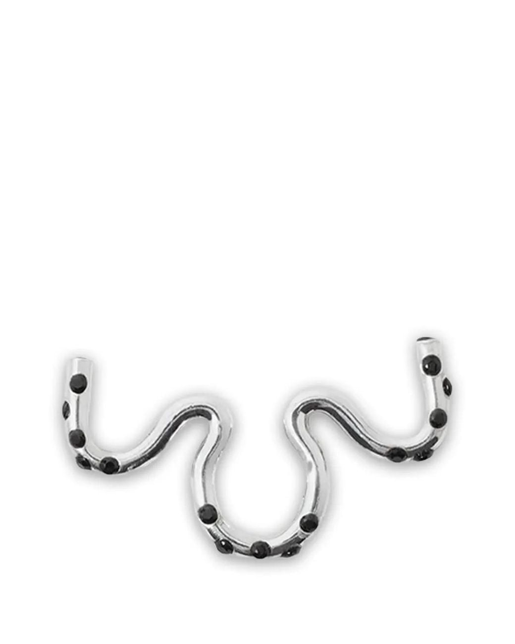 Sunnei White Crystal-Embellished Wavy Septum Ring