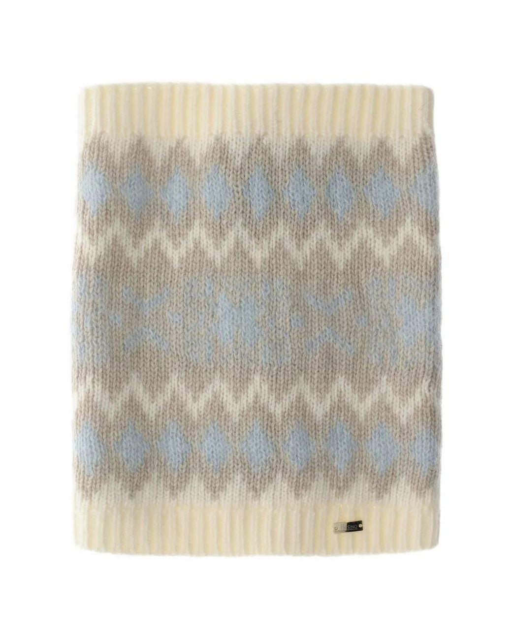 Herno Gray Écharpe-Tube En Maille Fair Isle