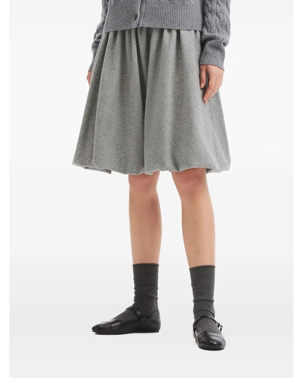 B+ AB Gray Elasticated Mini Skirt