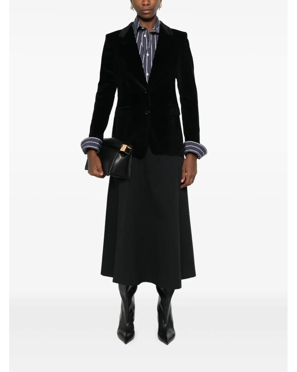 Tagliatore Black Velvet Button Blazer