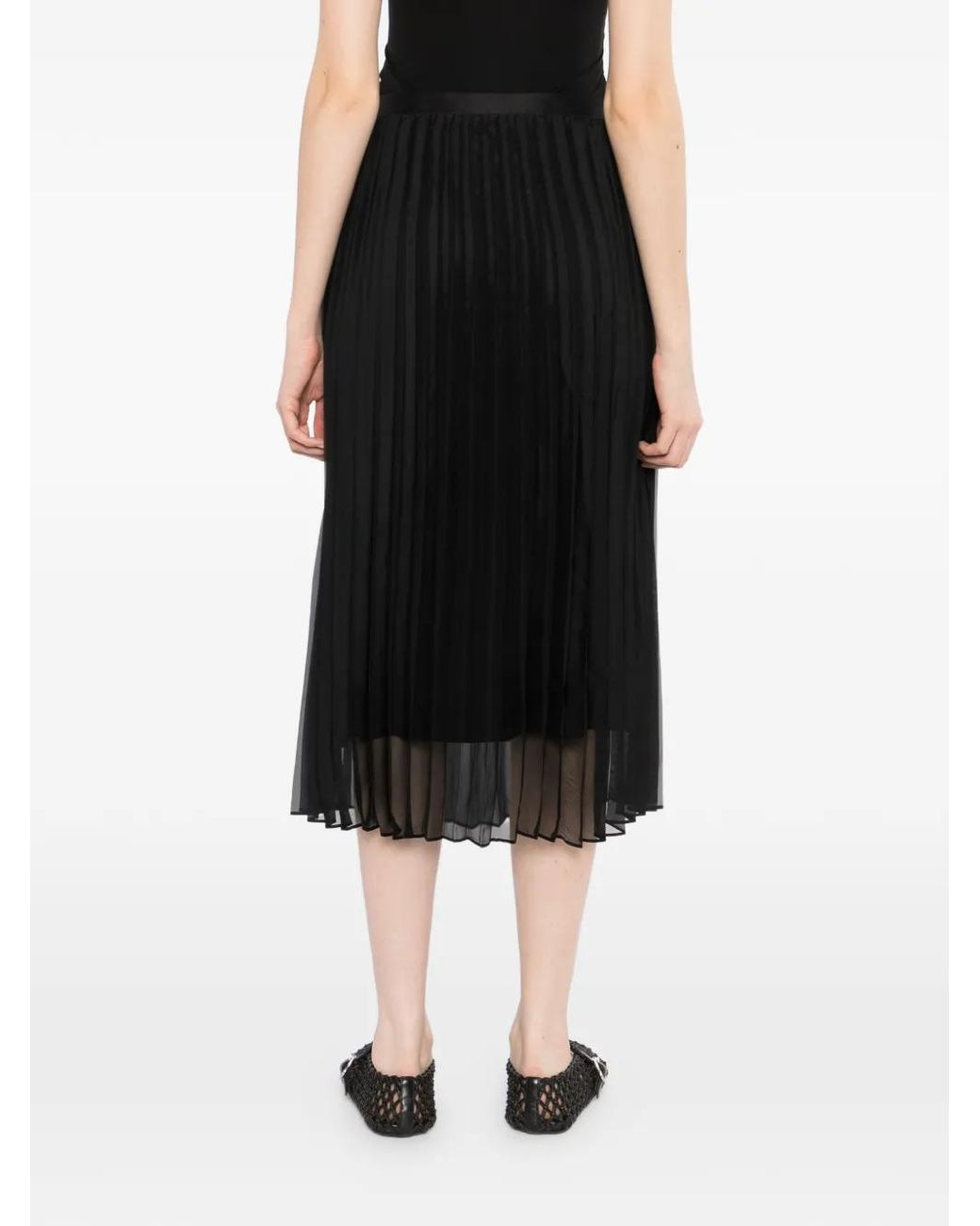 JNBY Black Layered Pleated Skirt