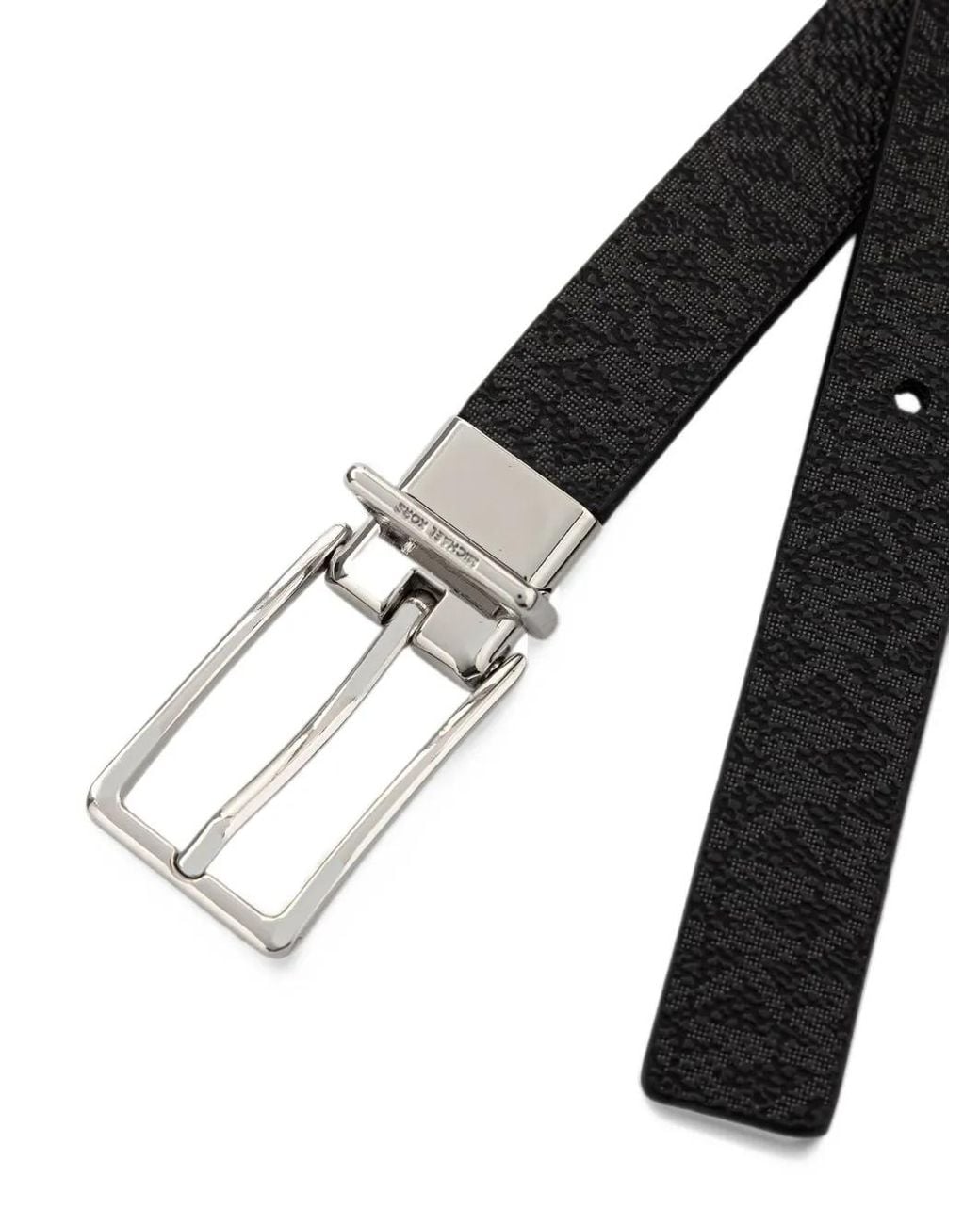 MICHAEL Michael Kors Black Reversible Crystal-Embellished Belt