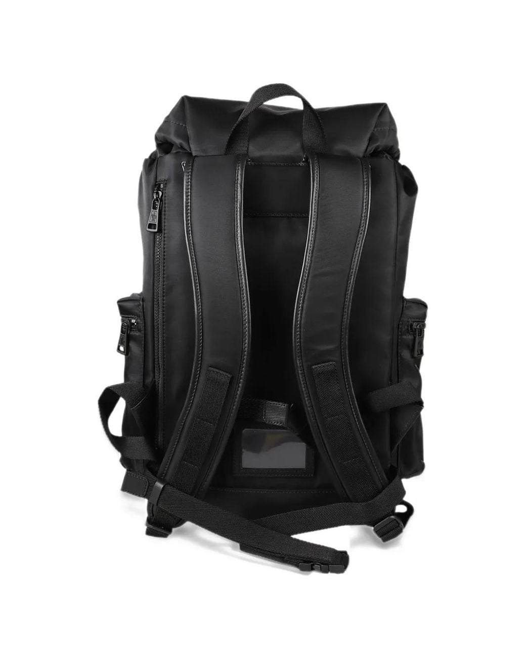 Moncler Black Logo-Patch Buckle-Fastening Backpack for men