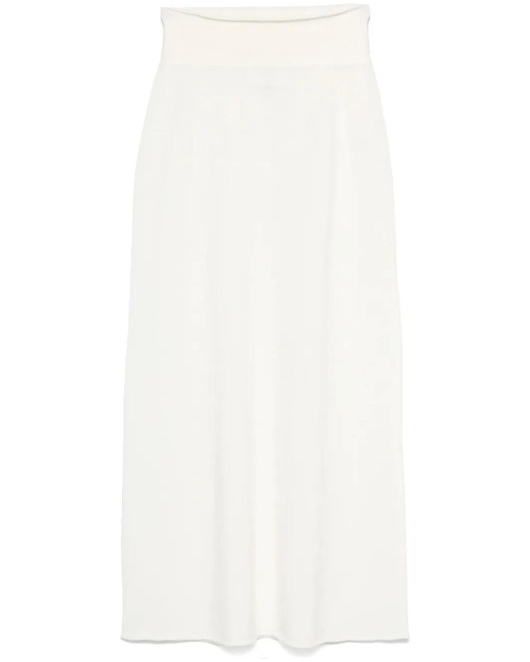 Vanisé White Cashmere Maxi Skirt