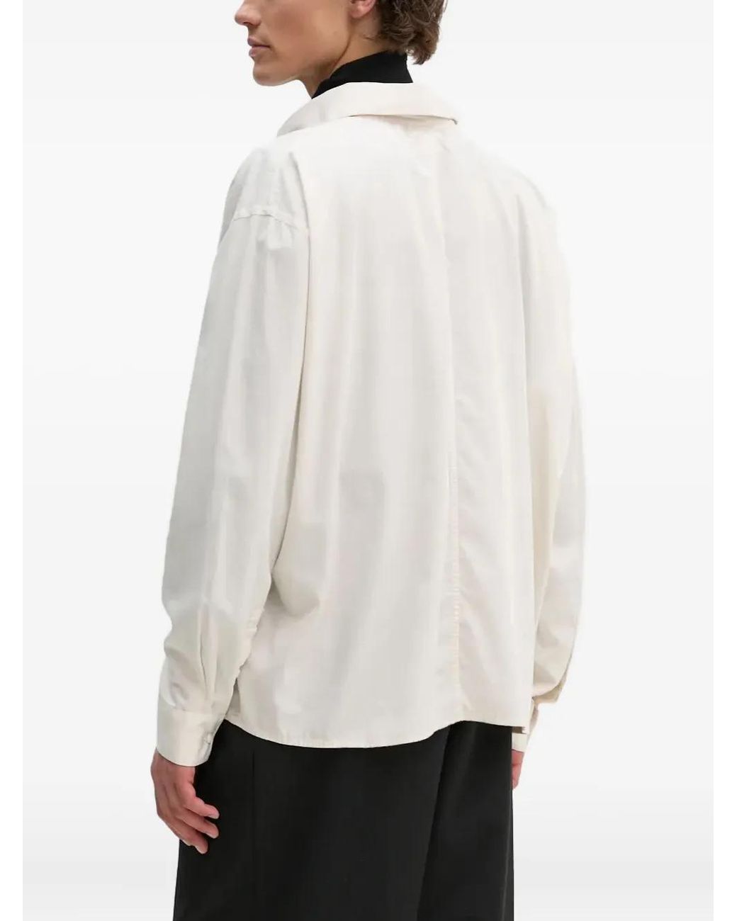 Won Hundred White Pocket Button Shirt for men