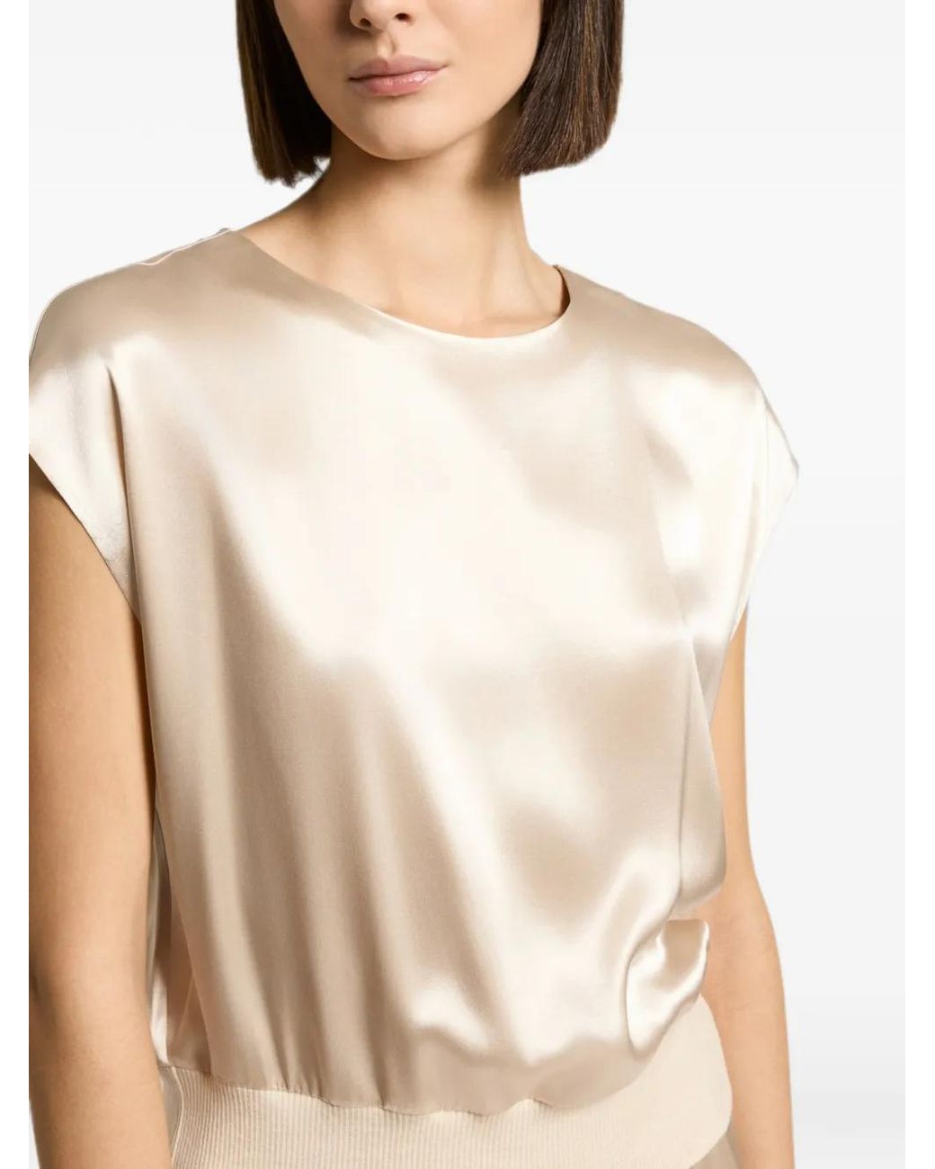 Peserico Natural Satin-Finish Blouse