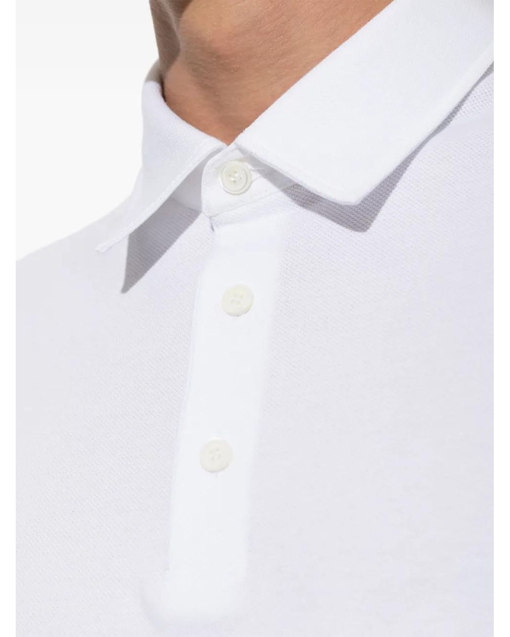 Brioni White Short-Sleeve Polo Shirt for men