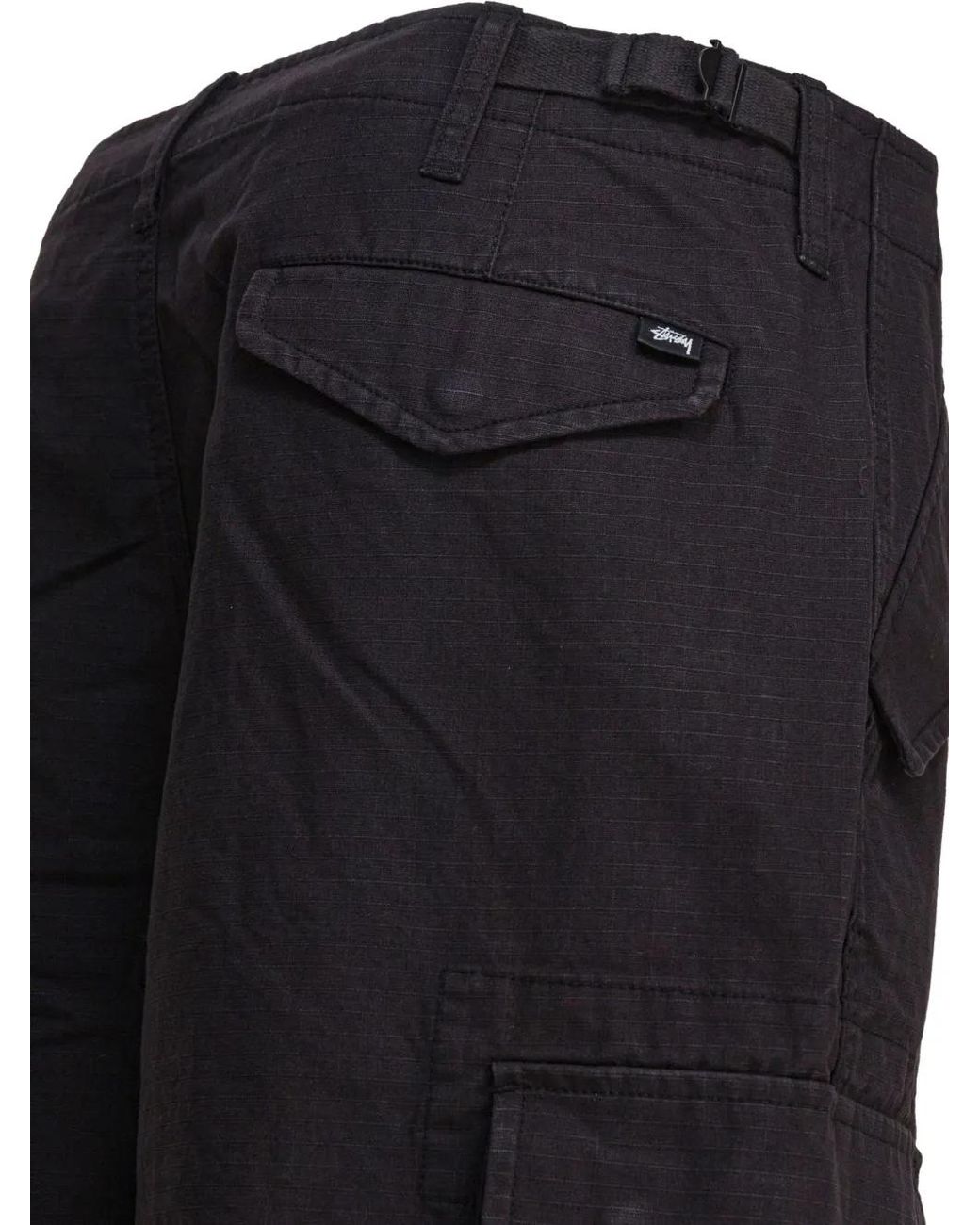 Stussy Black Ripstop Cargo Shorts for men