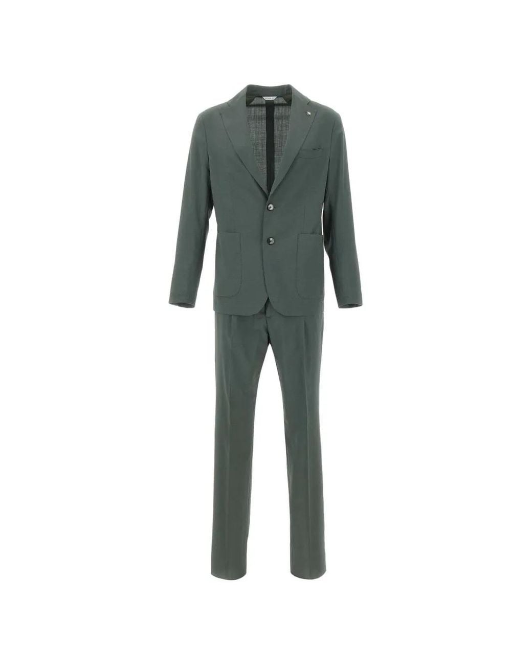 Manuel Ritz Green Lapel-Pin Suit for men