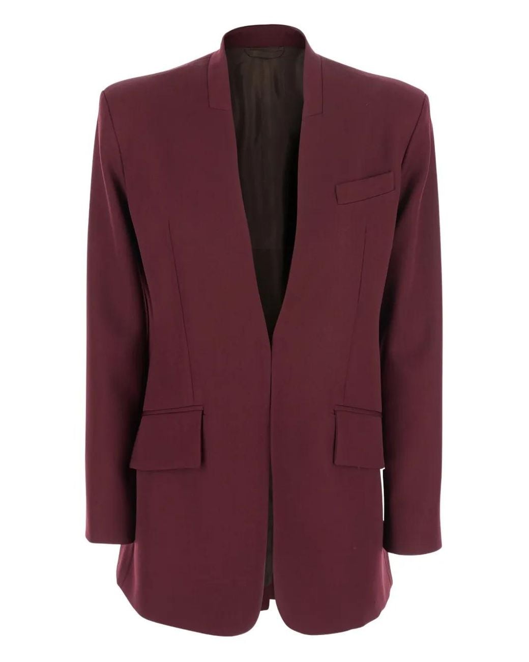 The Attico Purple Gabardine Blazer With Padded Shoulders