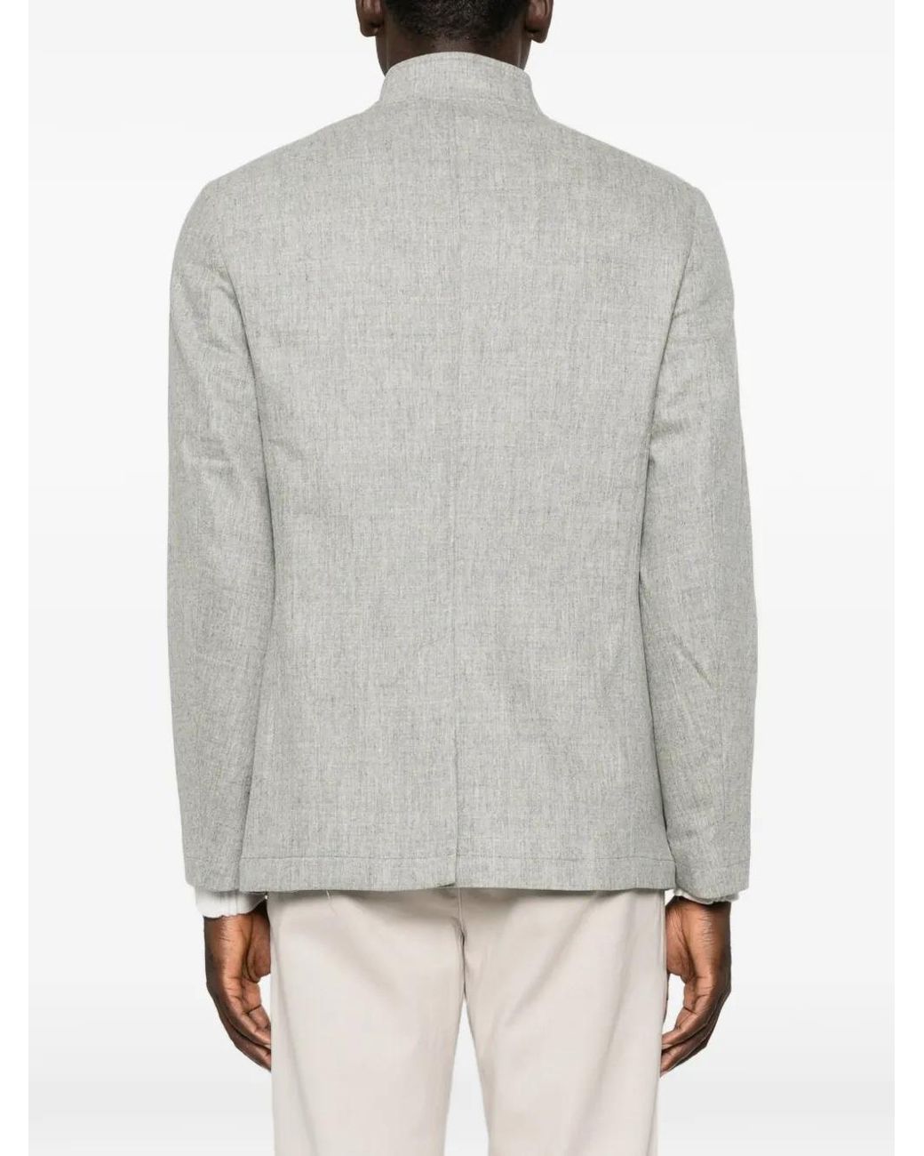Gran Sasso Gray Button-Up Wool Jacket for men