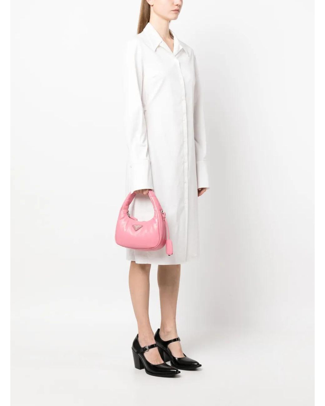Prada Pink Mini Padded Leather Shoulder Bag