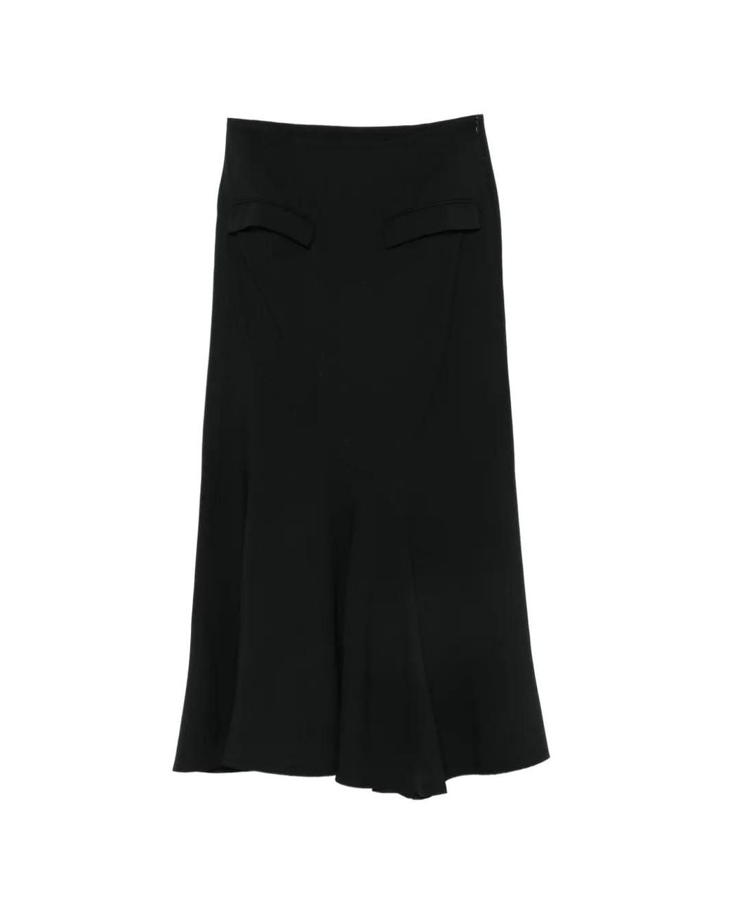 Rundholz Black Asymmetric-Panel Flared Midi Skirt