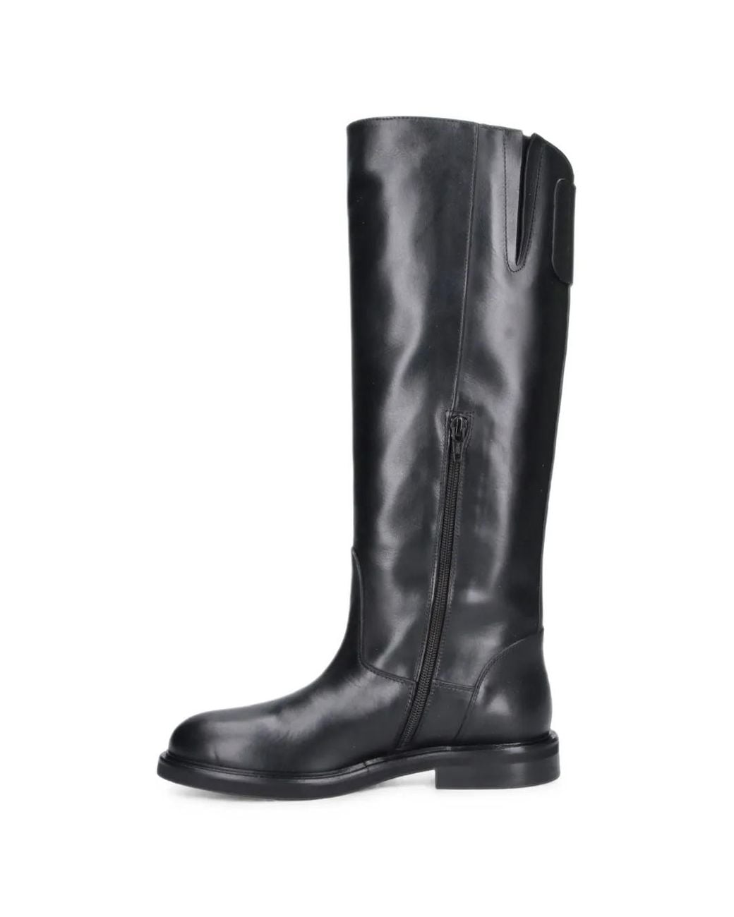 Poeve Black Eva Button-Detail Leather Boots