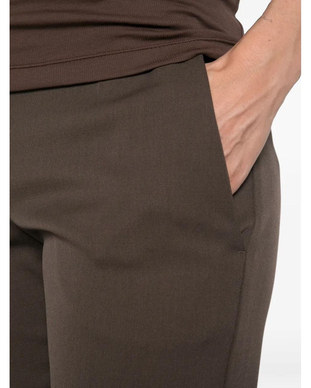 Brunello Cucinelli Gray Pantalon À Taille Ceinturée