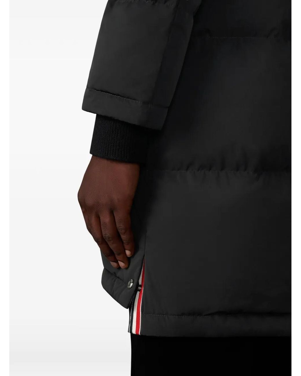 Thom Browne Black Snap-Fastening Padded Coat for men