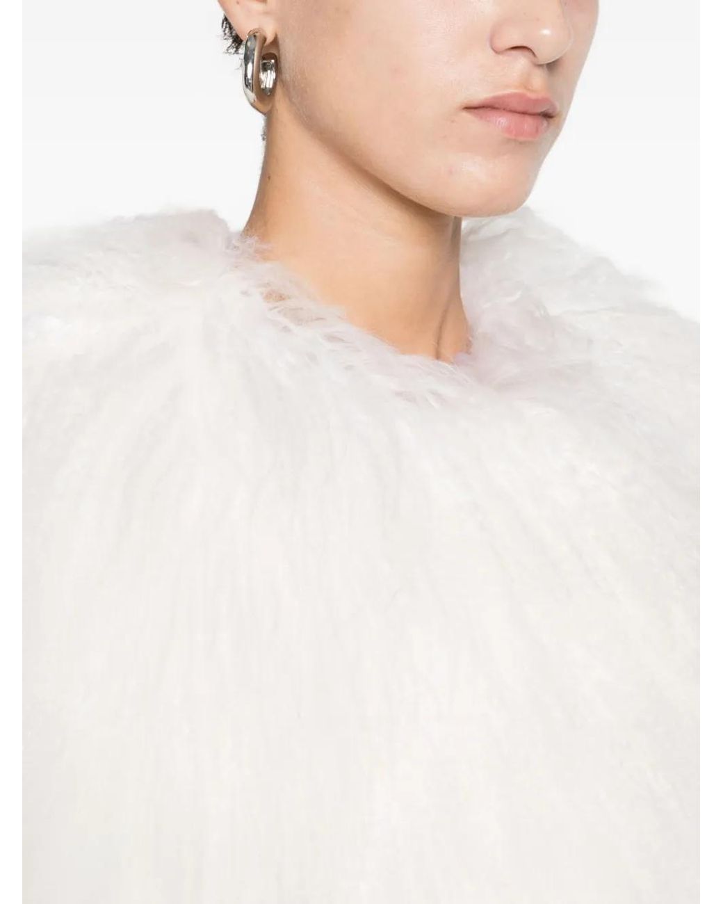 P.A.R.O.S.H. White Lamb-Fur Gilet