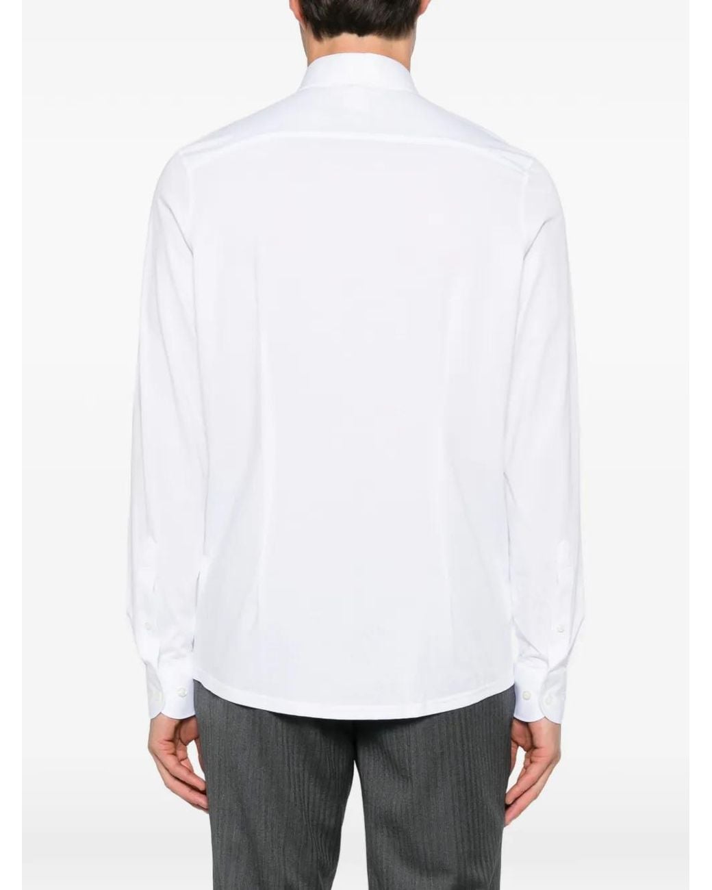 Olymp White Spread-Collar Button-Up Shirt for men