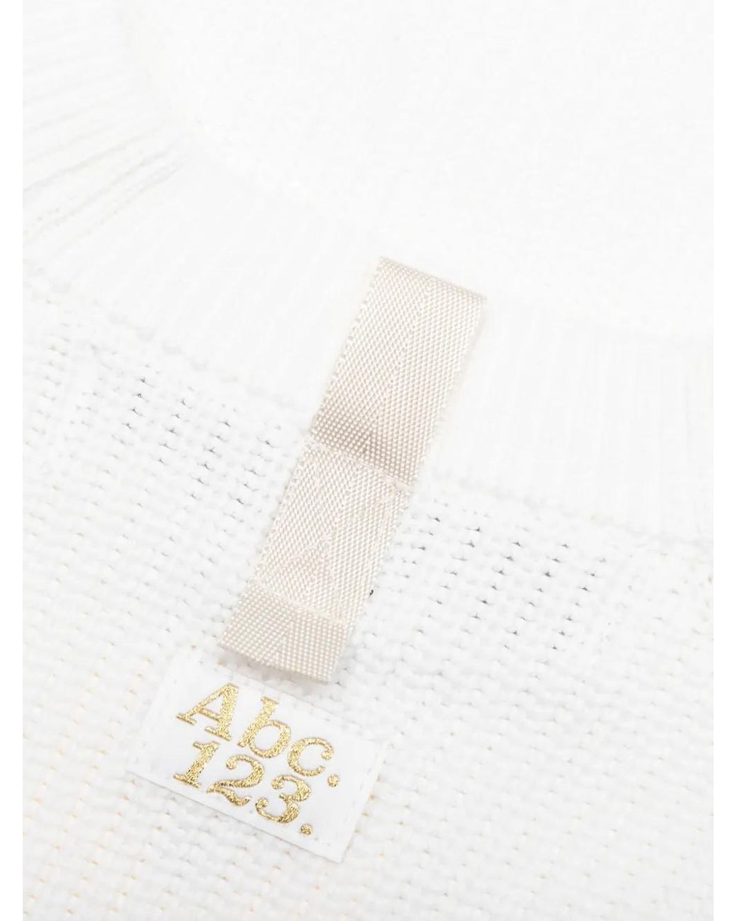 Advisory Board Crystals White Ribbed Crew-Neck Sweater for men