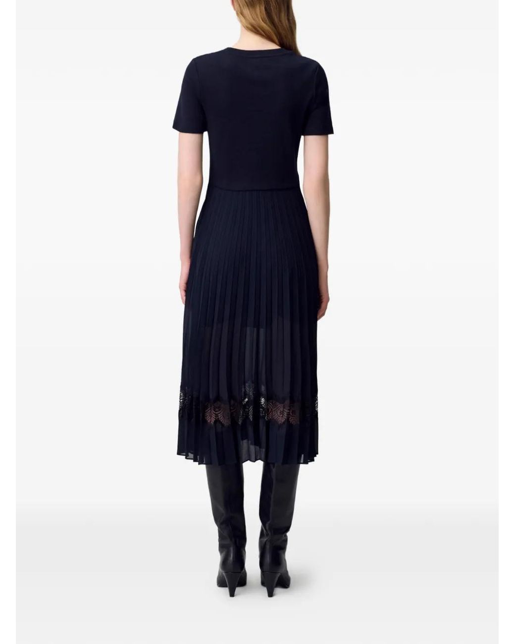 Claudie Pierlot Black Panelled Midi Dress