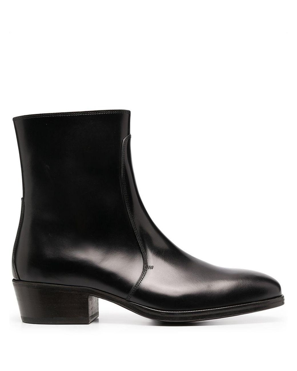 Lemaire Leather Zipped Ankle Boots in Black for Men - Lyst