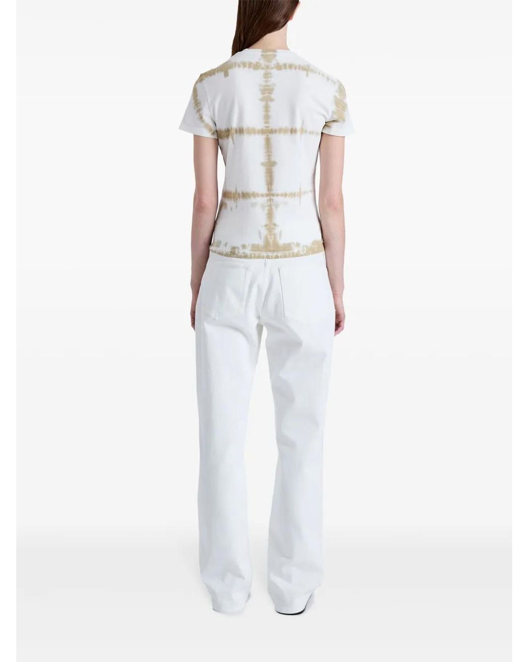 Proenza Schouler White Tie-Dye Print Cotton-Blend T-Shirt