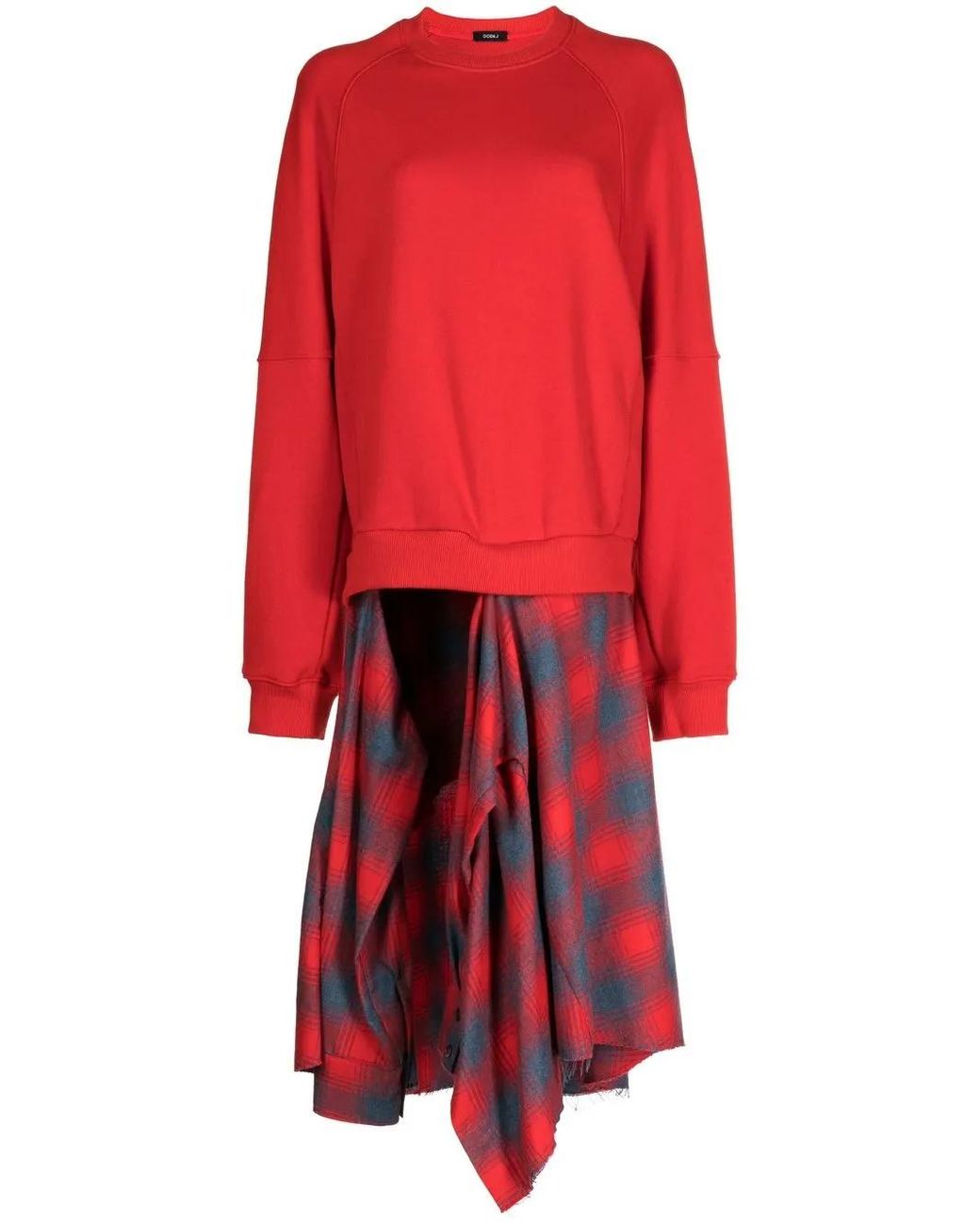 Goen.J Layered Shirt-Panel Sweatshirt