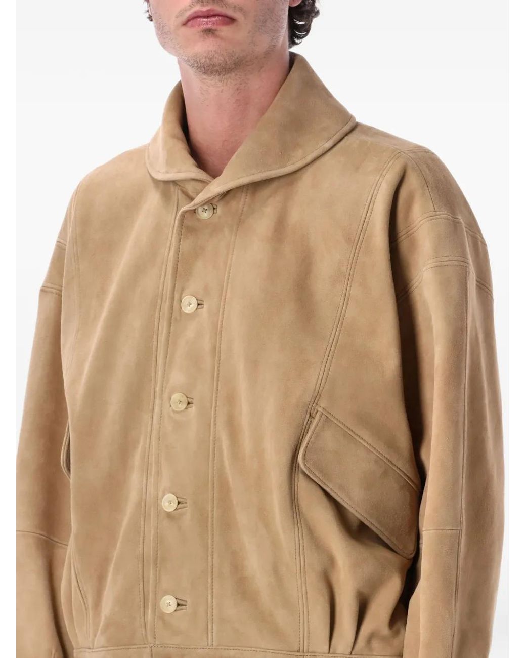 Auralee Natural Suede Bomber Jacket for men