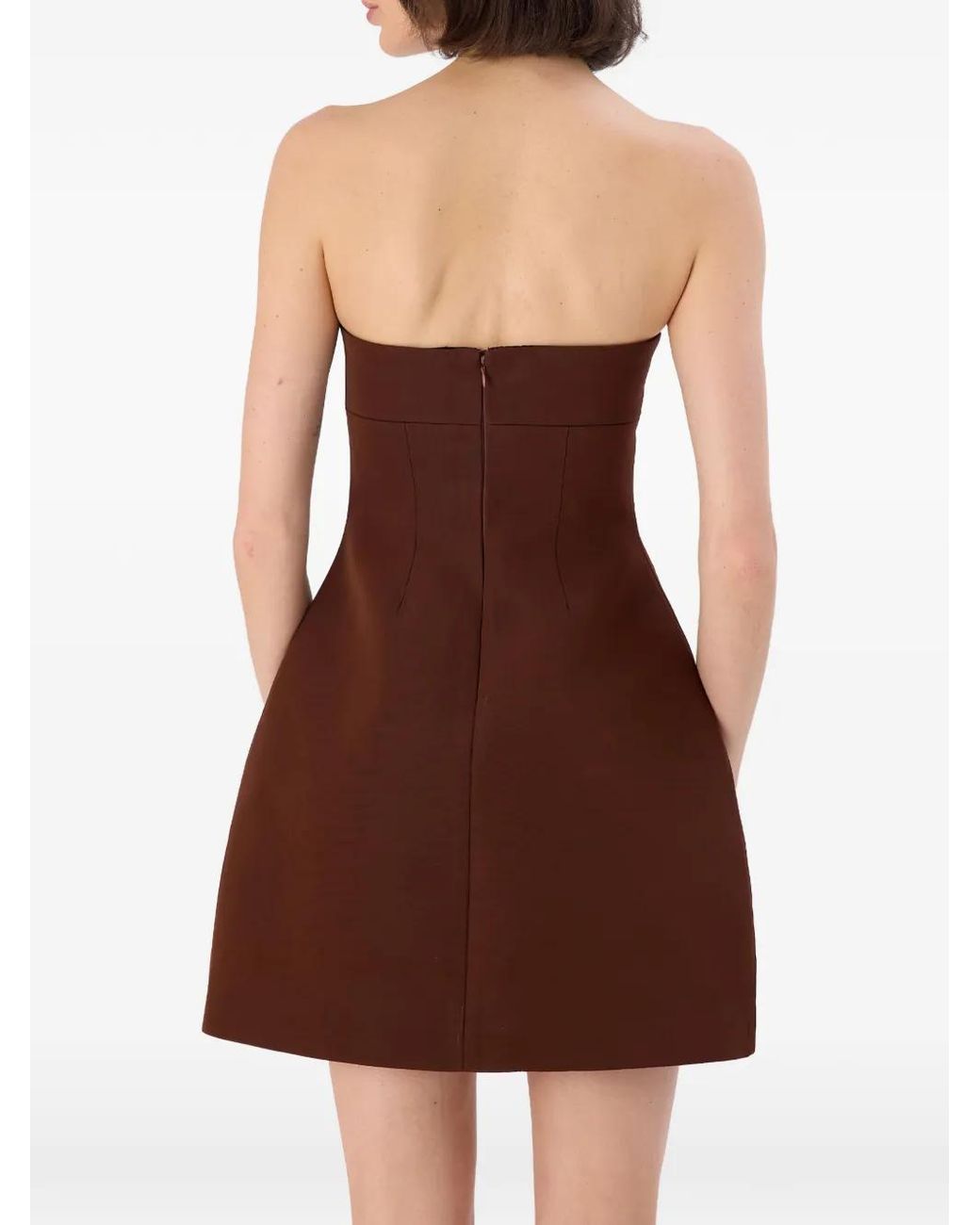 Occleus Brown Liv Strapless Mini Dress