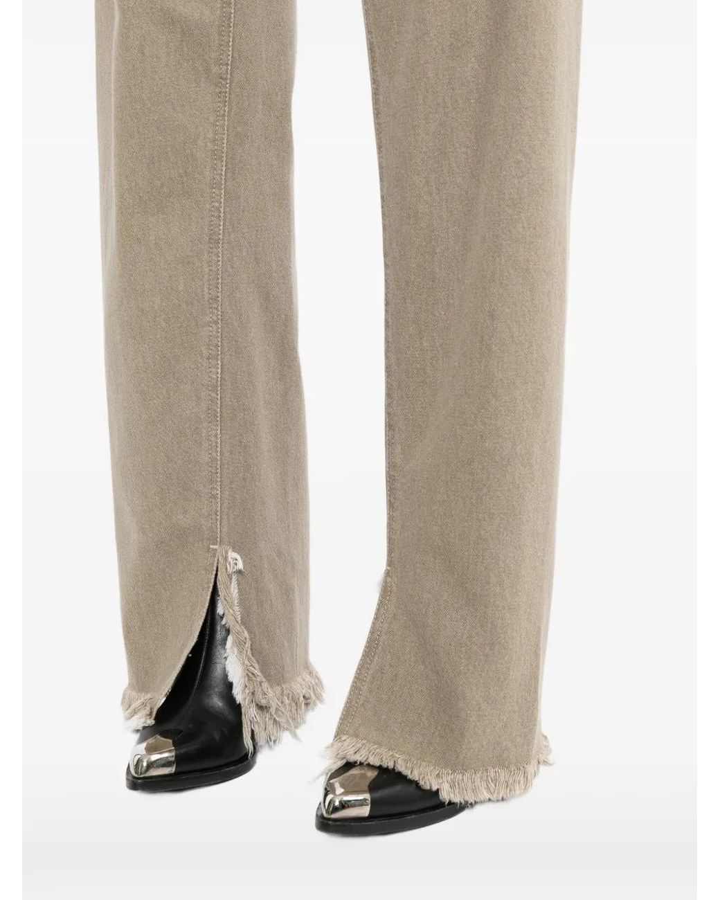 Litkovskaya Natural Frayed Split-Hem Jeans