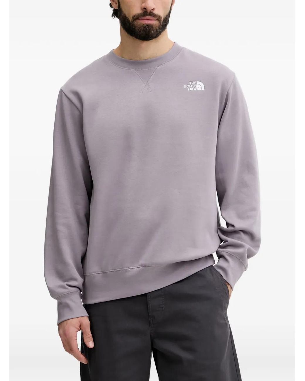 The North Face Gray Essential Logo-Embroidered Sweatshirt for men