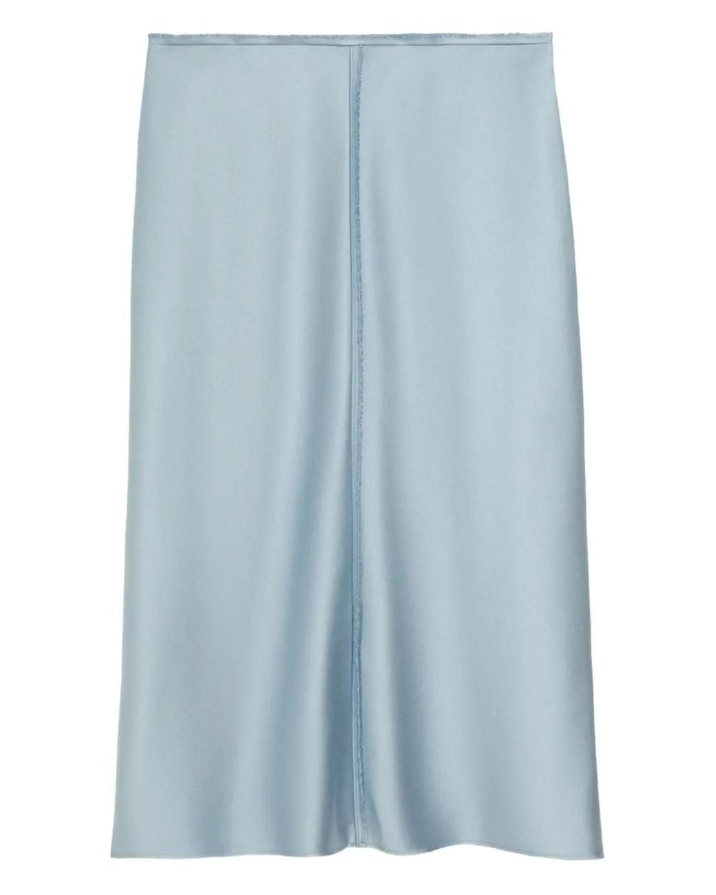 AMI Midi-Rok Met Gerafelde Rand in het Blue