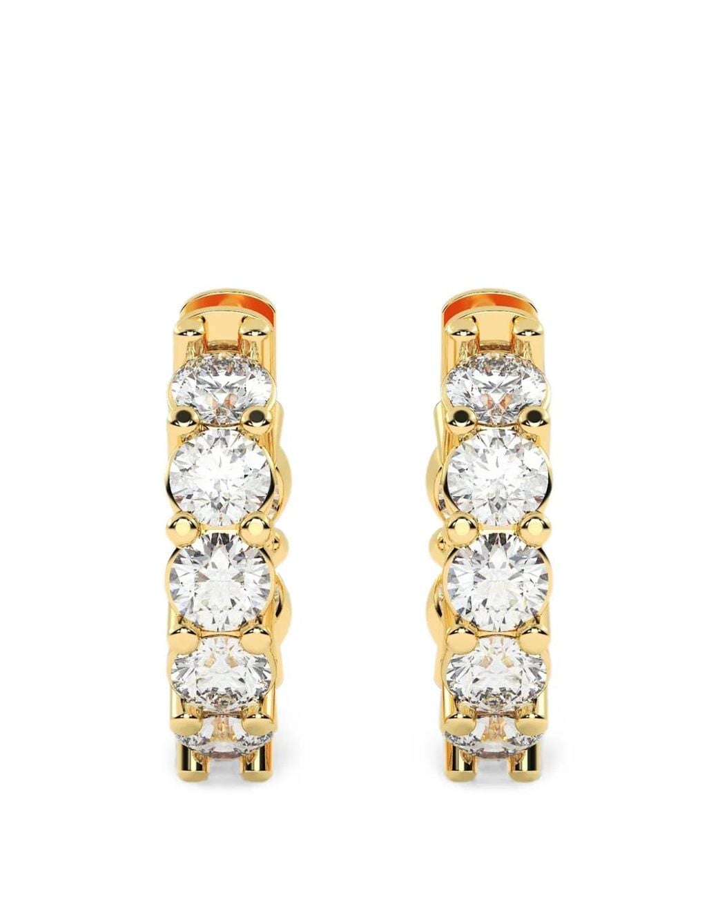 Diamond Essentials Metallic Diamond Hoop Earrings