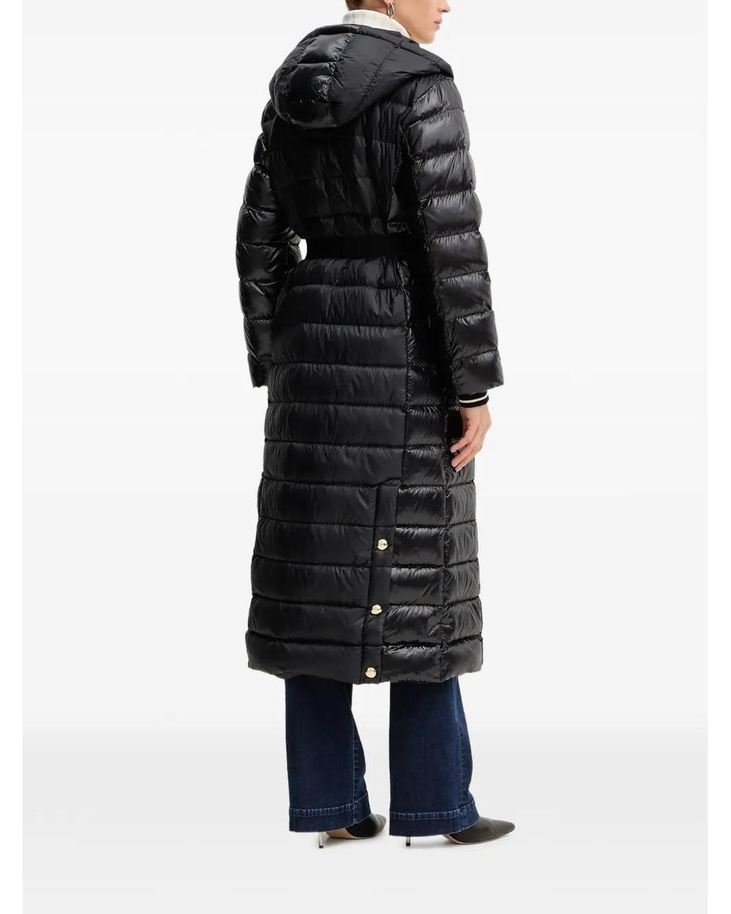 Liu Jo Black Hooded Quilted Coat