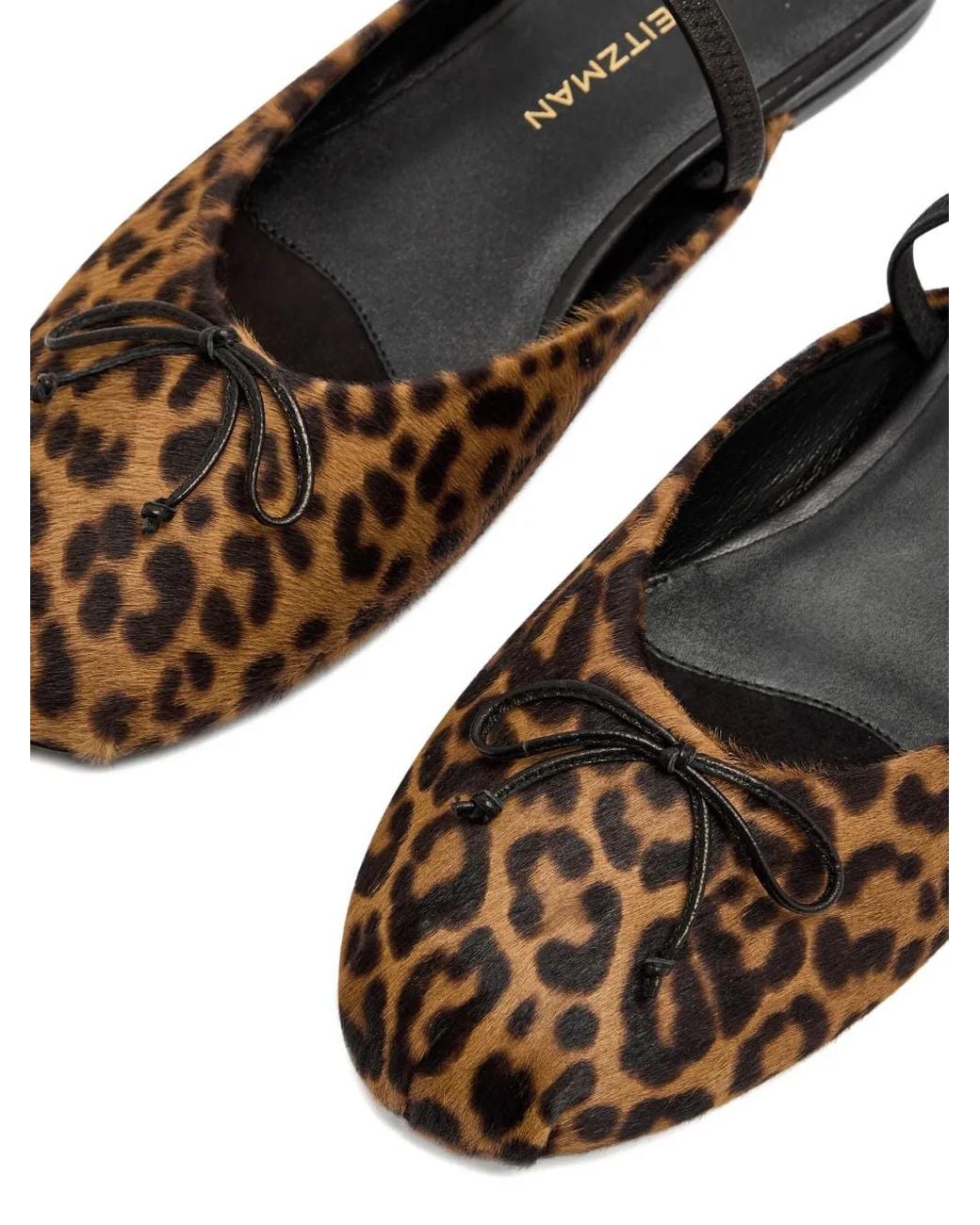 Stuart Weitzman White Bow-Detail Leopard-Print Mules